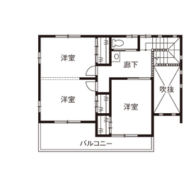 《市原市能満》三上建設モデルハウスの間取り図(2階)