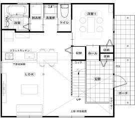 サイエンスホーム　熊本展示場の間取り図(1階)