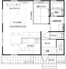 サイエンスホーム鈴鹿展示場の間取り図(1階)