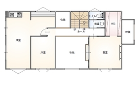 【ご来場予約できます/PC・スマホからバーチャル見学可】屋上庭園・中2階のある札幌・東苗穂モデルハウスの間取り図(２階)