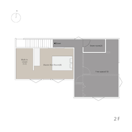 【ご予約制】北見市中ノ島のアートホームモデルハウス「憧れのすみか」の間取り図(2階)