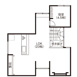 【ロジックハウス｜本巣郡北方町加茂】北方モデルハウスの間取り図(2階)