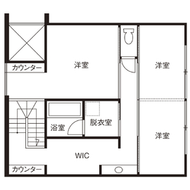 【ハウスクラフト｜鈴鹿ガーデン】光の陰影が満ちる「余白が心地よい家」／予約制の間取り図(2階)