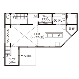 【大津市真野1丁目｜コンセプトハウス】四季折々の風景画のような借景を楽しむ、ゆとりある住まいの間取り図(2階)