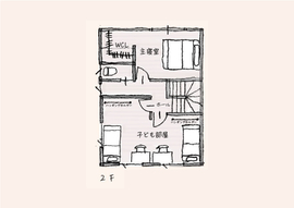 「sodatsu house no.1」八幡モデルの間取り図(2階)