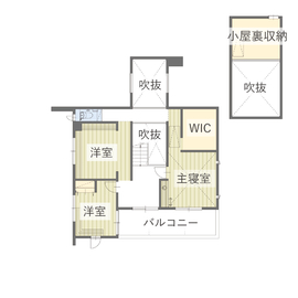 【AREX豊田住宅展示場】機能性と美しさを兼ね備えた、デザイナーチームによるこだわりの住空間の間取り図(2階)