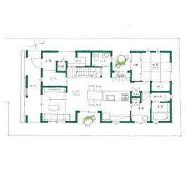【土地探し可/つきみ野駅徒歩19分/37坪】素足で自然の心地よさを体感！なごみの時間を味わう空間の間取り図(1階)