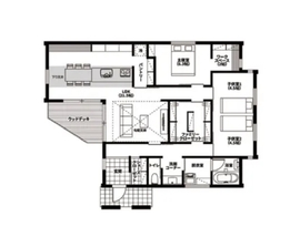 【佐賀市高木瀬】収納・動線！ママ大喜びの秘密が詰まったモダンな平屋の間取り図(1階)