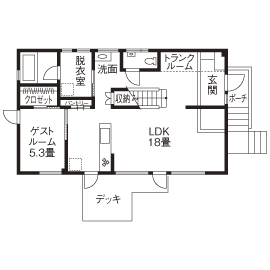 モコハウス　川西市・多田モデルハウスの間取り図(1階)