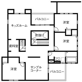 【西尾｜クレバリーホーム】見て、触って、感じる！暮らしのアイデアが詰まった等身大のモデルハウスの間取り図(2階)