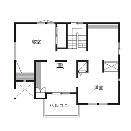 木と漆喰の心地よい自然素材。シンプルで温かみのある空間のモデルハウス/前橋市の間取り図(2階)