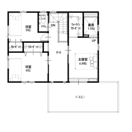 合志市幾久富・光の森ショールームシアーズヴィレッジ内の＆LIFE光の森モデルハウスの間取り図(2階)