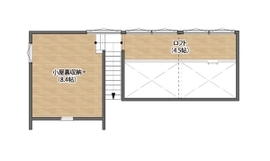 熊本市東区御領｜無垢材・自然素材を使った「木暮らしの家 椛-iroha-」の33坪3LDK平屋の等身大モデルハウスの間取り図(小屋裏収納)