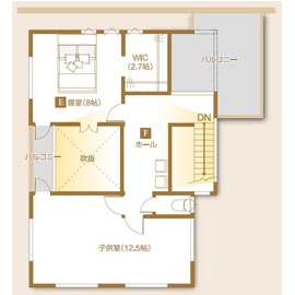 ステーツ燕三条展示場（A棟・B棟）【燕市井土巻】の間取り図(A：2階)