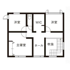 【新潟市西区坂井】大きな森 永井工業のみちまちモデルハウスの間取り図(2階)