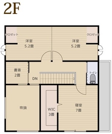 ＼見学予約受付中／つくば市みどりの南リアルサイズモデルハウス｜断熱等級６｜地震に強い｜防犯性◎の間取り図(2階)