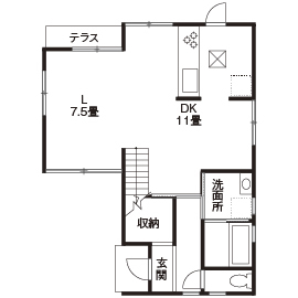 サブライムホーム “Urban ＆ Luxury” モデルハウスの間取り図(1階)