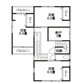 サブライムホーム “Urban ＆ Luxury” モデルハウスの間取り図(2階)