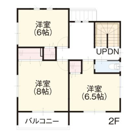 新潟市中央区長潟モデルハウス｜パパまるハウスの全館空調「Z空調」で一年中快適な家の間取り図(2階)