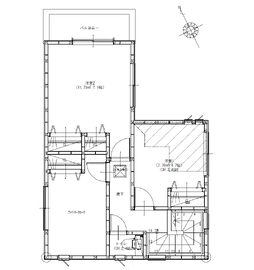 【姫路市新在家モデルハウス/1115万円】プライバシーと採光の両方に配慮した２階建てモデルハウスの間取り図(２階)