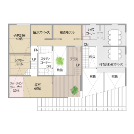 ゼロホーム｜草津展示場「BASE3 FAMILY」の間取り図(2階)