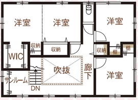 サイエンスホーム花巻下幅モニターハウスの間取り図(2階)