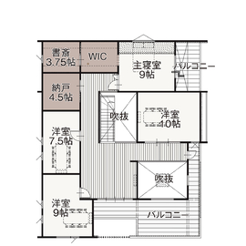 アイダ設計　福山展示場の間取り図(2階)
