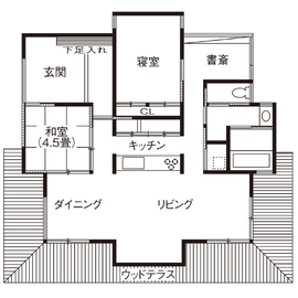 浜松建設｜長崎県佐世保市｜モデルハウス「手鞠庵」の間取り図(1階)