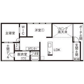【sketchモデルハウス】「niko and ...」とのコラボ住宅「ink」の間取り図(1階)