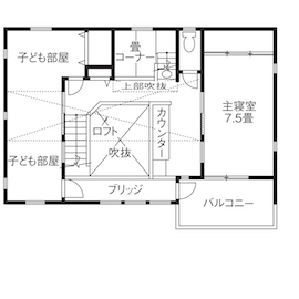 湘南モデルハウスの間取り図(2階)