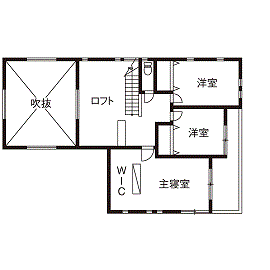 小野モデルハウス【アカシアの無垢床とライトコートの家】の間取り図(２階)