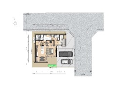 とやまアイホーム　富山市中島四丁目3号地モデルの間取り図(1階平面図)
