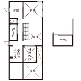 【性能×デザイン】グランライフ　宇治市琵琶台モデルハウスの間取り図(2階)