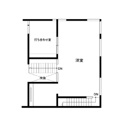 【モダンデザインの平屋スタイル】アクティエ　大府モデルハウスの間取り図(2階)