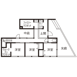 【多治見市｜HOME CRAFT】弁天町モデルハウス｜延床30坪。空と共に暮らす２階リビングの家の間取り図(１階)