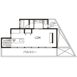 【多治見市｜HOME CRAFT】弁天町モデルハウス｜延床30坪。空と共に暮らす２階リビングの家の間取り図(２階)