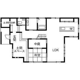 木と漆喰　十津川の家　池田住宅展示場の間取り図(1階)