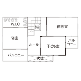 【全館冷暖房でカフェのような居心地】各務原モデルハウスの間取り図(2階)