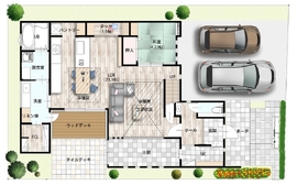 【25年2月完成!/匠建枚方】高気密・高断熱・高耐震＋制震のトリプル性能モデルハウスの間取り図(1階)