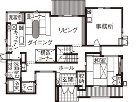 ＼小上がり畳ダイニング、使いやすさを重視した動線が見どころ／佐野展示場＠CRTハウジング佐野総合展示場の間取り図(1階)