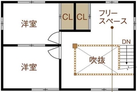 サイエンスホーム　豊橋展示場Bの間取り図(2階)