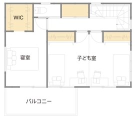 【奈良モデル】収納スッキリ、さらぽかお手本住宅の間取り図(2階)