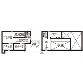 【四日市市｜住生活研究所】平屋、2階、2.5階と3種の建物が一度に見学できるのが魅力＜四日市展示場＞の間取り図(事務所棟２)