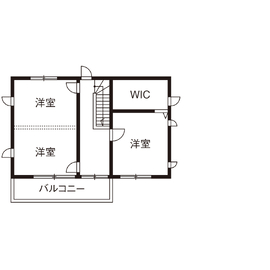 【momi】有玉店併設モデルハウス｜4LDK＋中庭｜光と風を住まいに取り込む中庭のある暮らしの間取り図(2階)