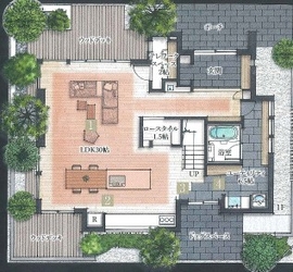 ダイワハウス　県庁前展示場の間取り図(１階)