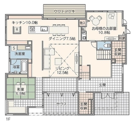 【大和ハウス】久留米hit展示場～家づくりのダンドリお伝えします。お気軽に！～の間取り図(1階)