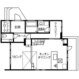 【NEWオープン！横浜モデル＠センター南駅から車6分】建築家が建てた、ラグジュアリー×高性能モデルハウスの間取り図(1階)