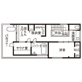 ＼来場予約受付中／【本社ショールームの隣にグランドオープン！】The Sauna ＋ Style Houseモデルハウスの間取り図(2階)