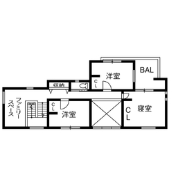 【10月OPEN！／奈良市富雄北／お子様歓迎】共働き・在宅ワークなど、現代の生活シーンが考慮された空間設計の間取り図(2階)