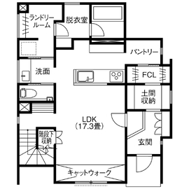 【一宮市三ツ井/街なかモデル/アサヒグローバルホーム】電気代・ガソリン代「ゼロ」を目指す、新時代の家の間取り図(1階)